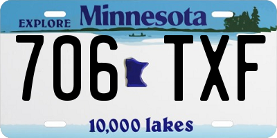 MN license plate 706TXF