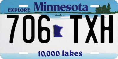 MN license plate 706TXH