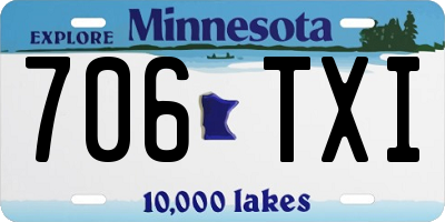 MN license plate 706TXI