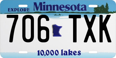 MN license plate 706TXK