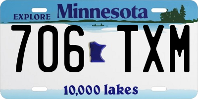 MN license plate 706TXM