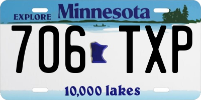 MN license plate 706TXP