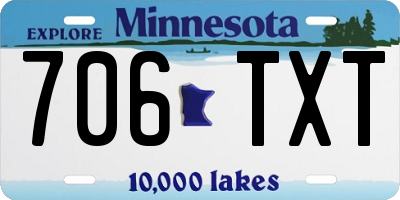 MN license plate 706TXT