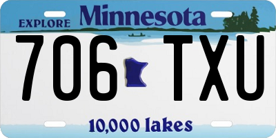 MN license plate 706TXU