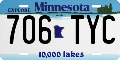 MN license plate 706TYC