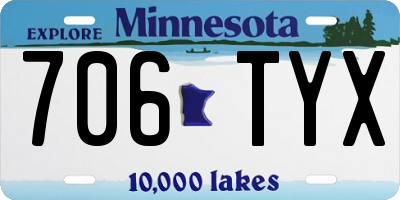 MN license plate 706TYX