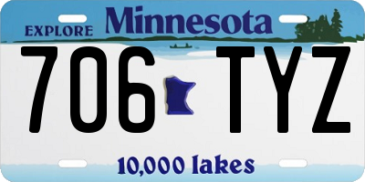 MN license plate 706TYZ