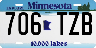 MN license plate 706TZB