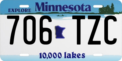 MN license plate 706TZC