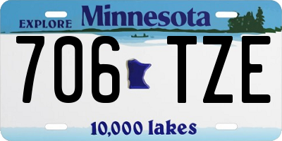 MN license plate 706TZE