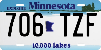 MN license plate 706TZF