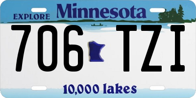 MN license plate 706TZI