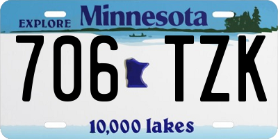MN license plate 706TZK