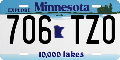 MN license plate 706TZO