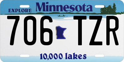 MN license plate 706TZR