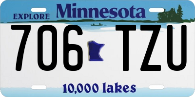 MN license plate 706TZU
