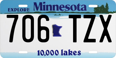 MN license plate 706TZX