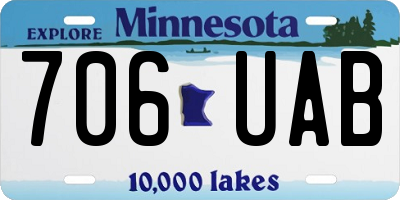 MN license plate 706UAB