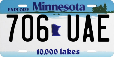 MN license plate 706UAE