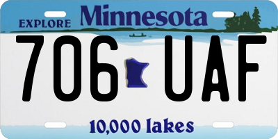 MN license plate 706UAF