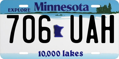 MN license plate 706UAH