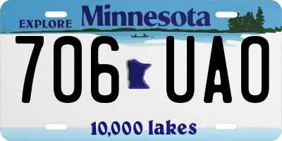 MN license plate 706UAO