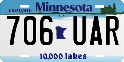 MN license plate 706UAR