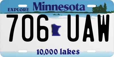 MN license plate 706UAW