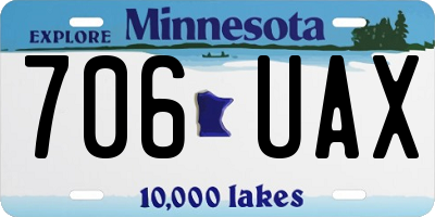 MN license plate 706UAX