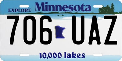 MN license plate 706UAZ