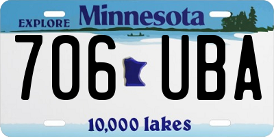 MN license plate 706UBA
