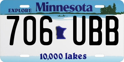 MN license plate 706UBB