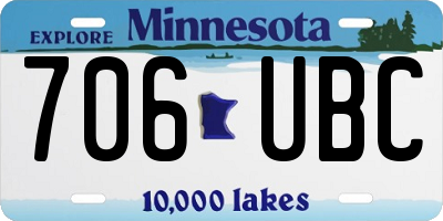 MN license plate 706UBC
