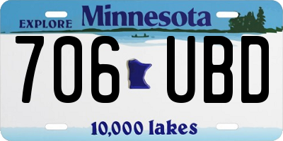 MN license plate 706UBD