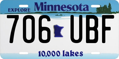 MN license plate 706UBF