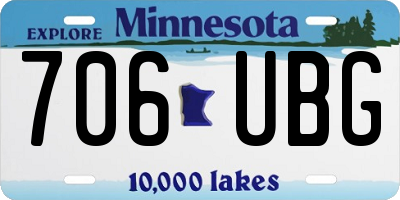 MN license plate 706UBG