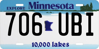 MN license plate 706UBI