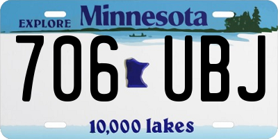 MN license plate 706UBJ