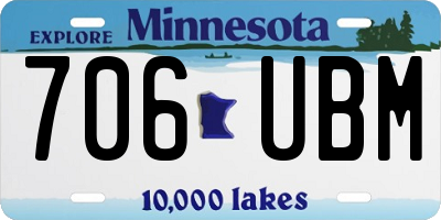 MN license plate 706UBM