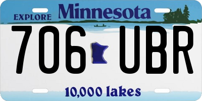 MN license plate 706UBR