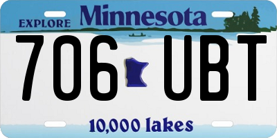 MN license plate 706UBT