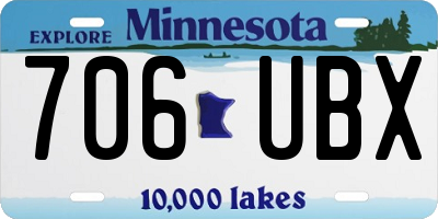 MN license plate 706UBX