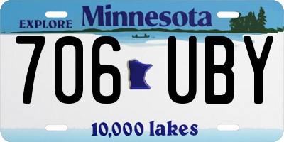 MN license plate 706UBY