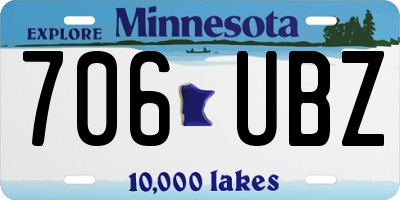 MN license plate 706UBZ