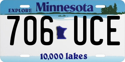 MN license plate 706UCE