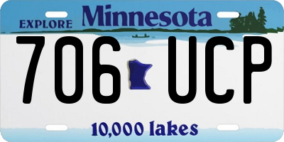 MN license plate 706UCP