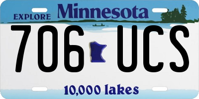 MN license plate 706UCS