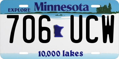 MN license plate 706UCW