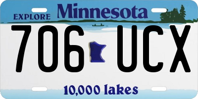 MN license plate 706UCX