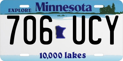 MN license plate 706UCY